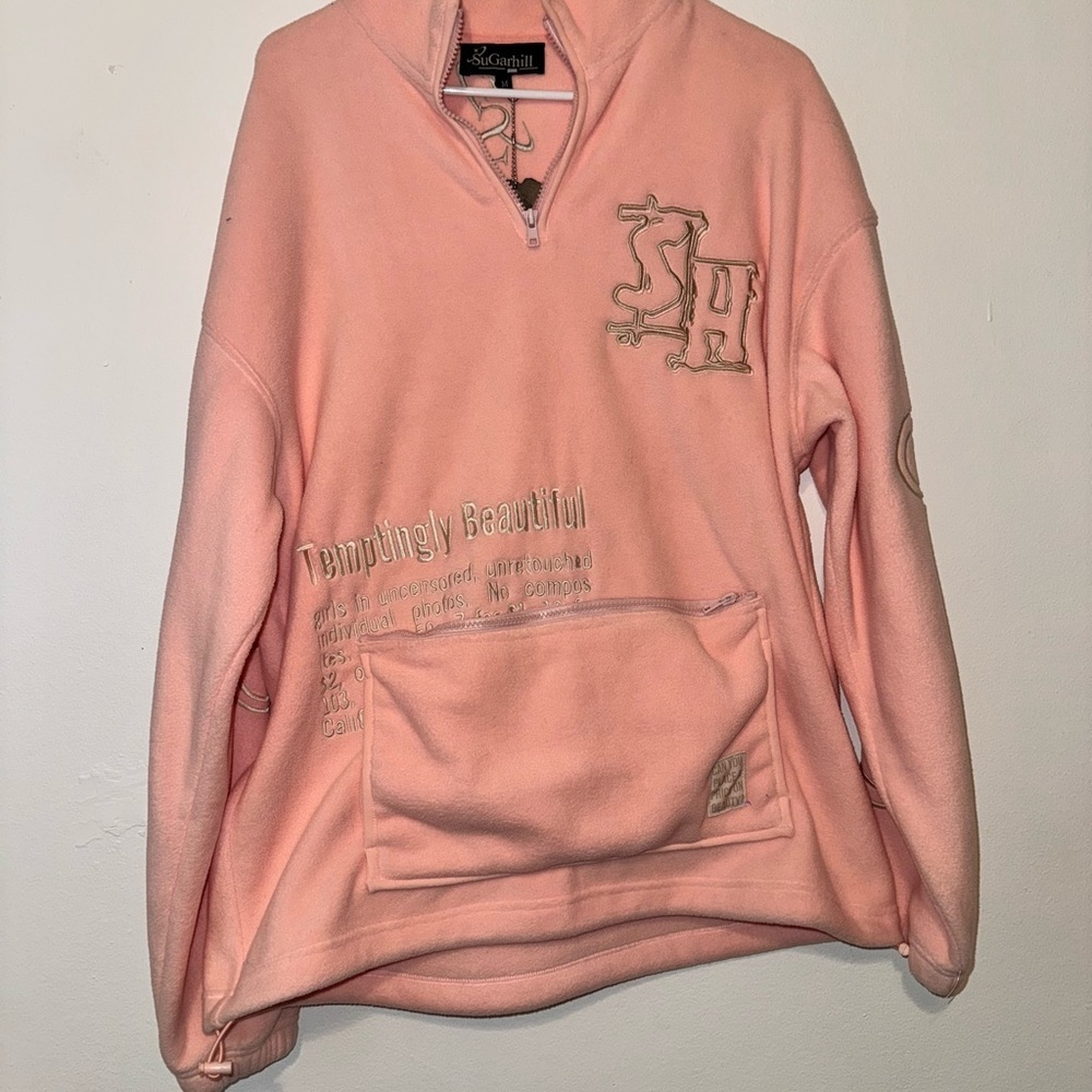 "TEMPTATION" QUARTER ZIP (PINK FLEECE)
